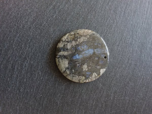 Natural Glaucophane Flat Round Pendant 50mm Diameter