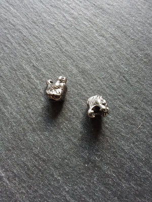 1 or 5 Stainless Steel Tiger Head Beads 11x8x9.5mm Hole: 2.5mm Front to Back