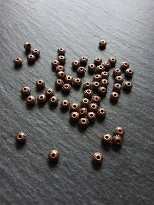 60 or 300 Antique Copper Tone 5mm Diameter Wheel Spacer Beads Bali Style 5x3mm