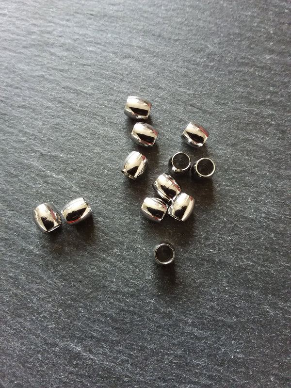 12 or 60 Stainless Steel 6mm Barrel Beads Smooth Solid Spacer 6x6mm with 4mm Hole