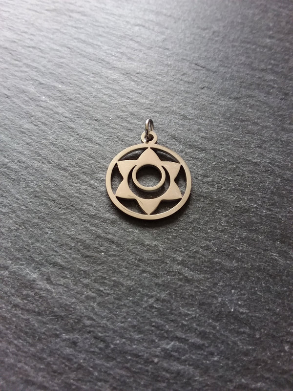1 or 5 Stainless Steel Sacral Chakra Svadhishthana Flower Charms Flat 22x19mm