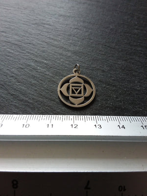 1 or 5 Stainless Steel Muladhara Root Chakra Flower Charms Flat 22x19mm