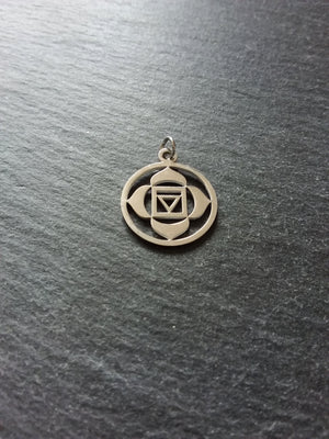 1 or 5 Stainless Steel Muladhara Root Chakra Flower Charms Flat 22x19mm