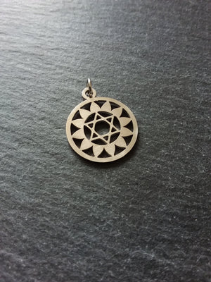 1 or 5 Stainless Steel Anahata Heart Chakra Star Charms Flat 22x19mm