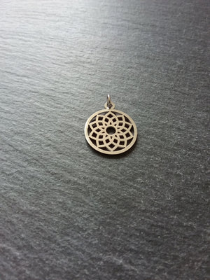 1 or 5 Stainless Steel Sahasrara Crown Chakra Lotus Flower Charms Flat 22x19mm