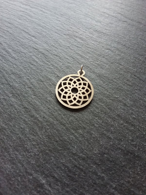 1 or 5 Stainless Steel Sahasrara Crown Chakra Lotus Flower Charms Flat 22x19mm
