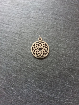 1 or 5 Stainless Steel Sahasrara Crown Chakra Lotus Flower Charms Flat 22x19mm