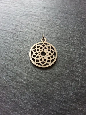 1 or 5 Stainless Steel Sahasrara Crown Chakra Lotus Flower Charms Flat 22x19mm