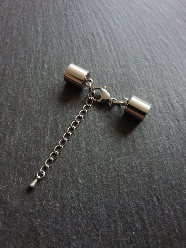 Stainless Steel End Cap Sets for 8.5mm Cord (9mm end caps)