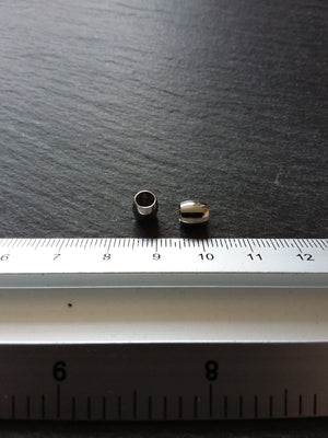 12 or 60 Stainless Steel 6mm Barrel Beads Smooth Solid Spacer 6x6mm with 4mm Hole