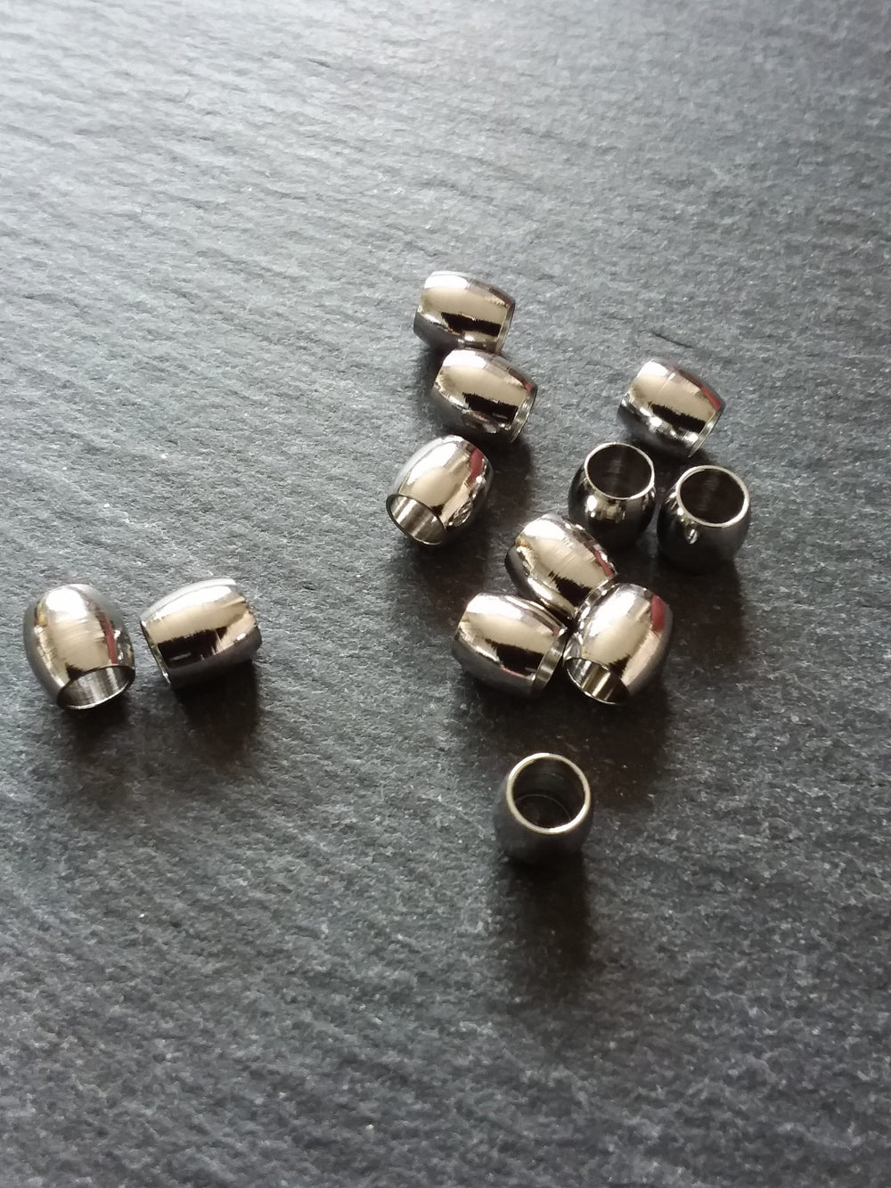 12 or 60 Stainless Steel 6mm Barrel Beads Smooth Solid Spacer 6x6mm with 4mm Hole