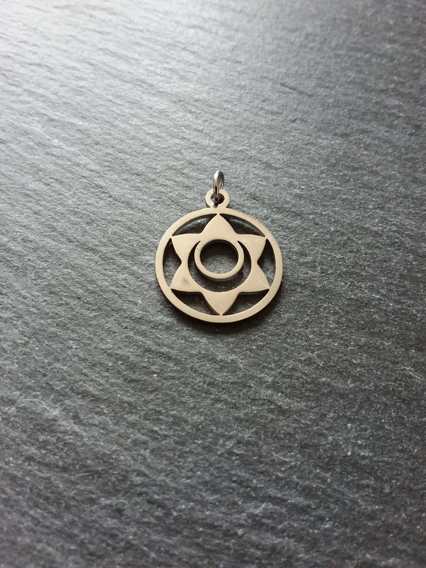 1 or 5 Stainless Steel Sacral Chakra Svadhishthana Flower Charms Flat 22x19mm
