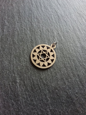 1 or 5 Stainless Steel Anahata Heart Chakra Star Charms Flat 22x19mm