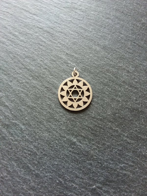 1 or 5 Stainless Steel Anahata Heart Chakra Star Charms Flat 22x19mm