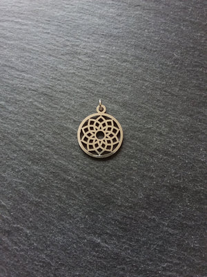 1 or 5 Stainless Steel Sahasrara Crown Chakra Lotus Flower Charms Flat 22x19mm