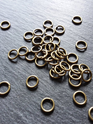 Antique Bronze Tone 8mm Diameter Strong 1.2mm (16 Gauge) Metal Alloy Jump Rings