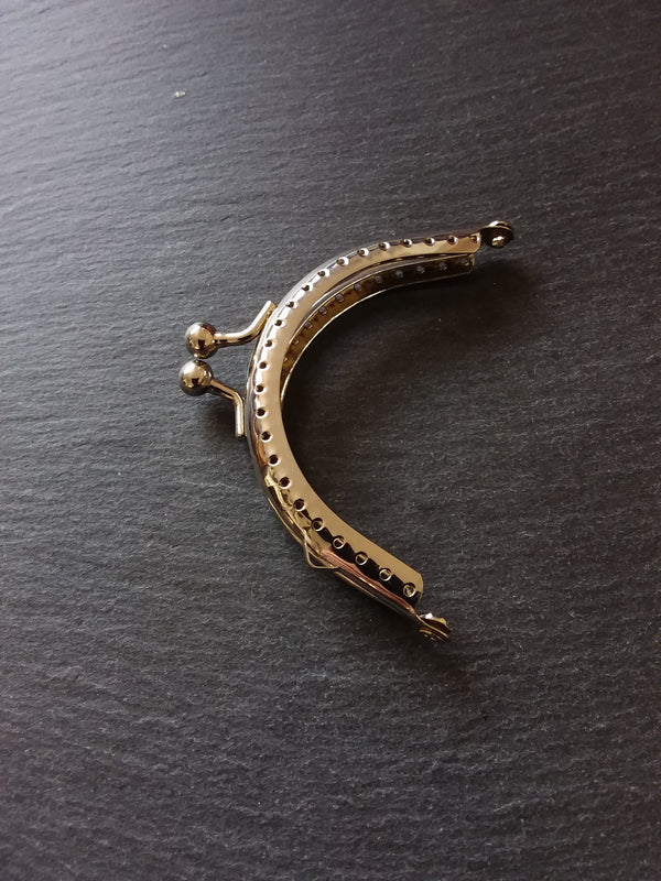 Plain Bright Silver 9cm Metal Arch Frame Kiss Clasp For Purse Bag (3 4/8 inch) - ContentedCatz