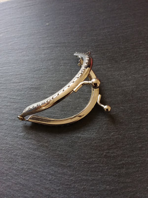 Plain Bright Silver 9cm Metal Arch Frame Kiss Clasp For Purse Bag (3 4/8 inch) - ContentedCatz