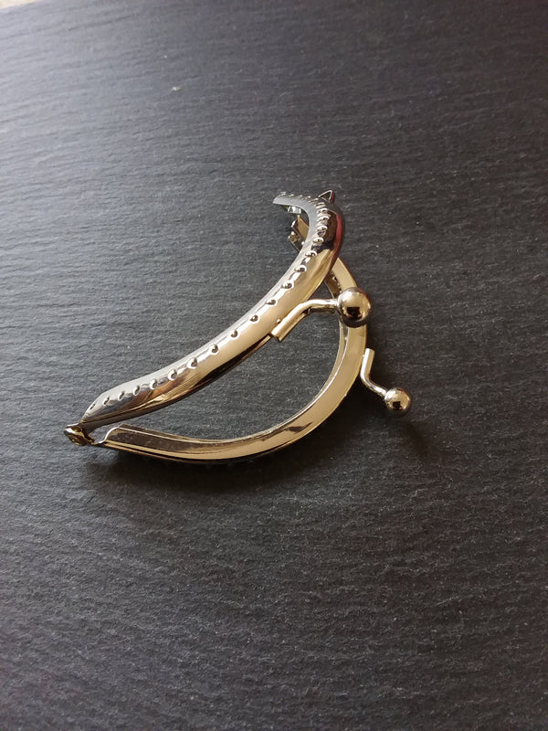 Plain Bright Silver 9cm Metal Arch Frame Kiss Clasp For Purse Bag (3 4/8 inch) - ContentedCatz