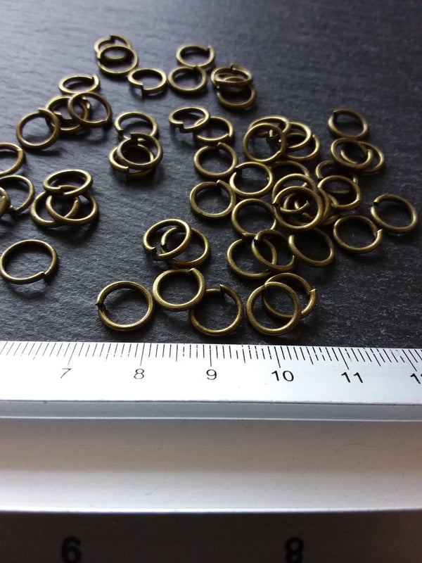 100, 300 or 1200 Strong Jump Rings Antique Bronze 9mm Diameter 1.2mm Thick