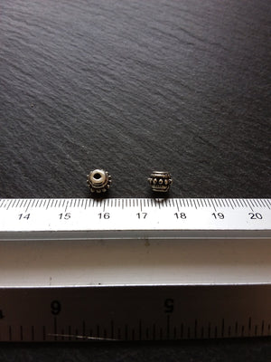 10 or 50 Bali Style Spacer Beads Antique Silver Tone 8x6mm Hole: 2.1mm