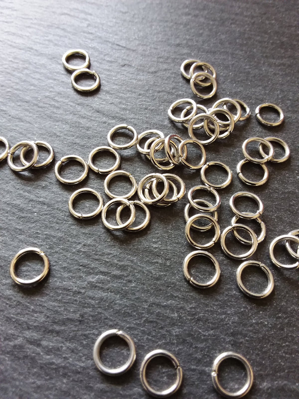 100 or 500 Antique Silver Tone 8mm Jump Rings Strong 1.2mm (18 Gauge) Thickness