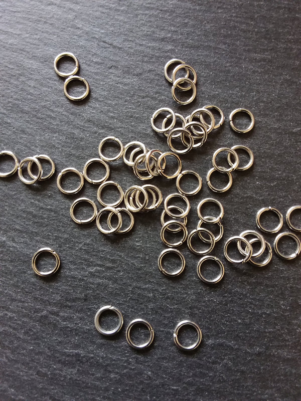 100 or 500 Antique Silver Tone 8mm Jump Rings Strong 1.2mm (18 Gauge) Thickness