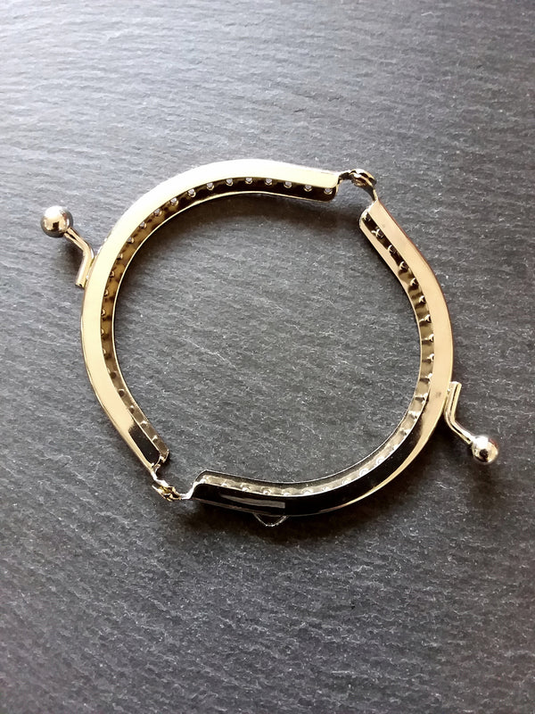 Plain Bright Silver 9cm Metal Arch Frame Kiss Clasp For Purse Bag (3 4/8 inch) - ContentedCatz