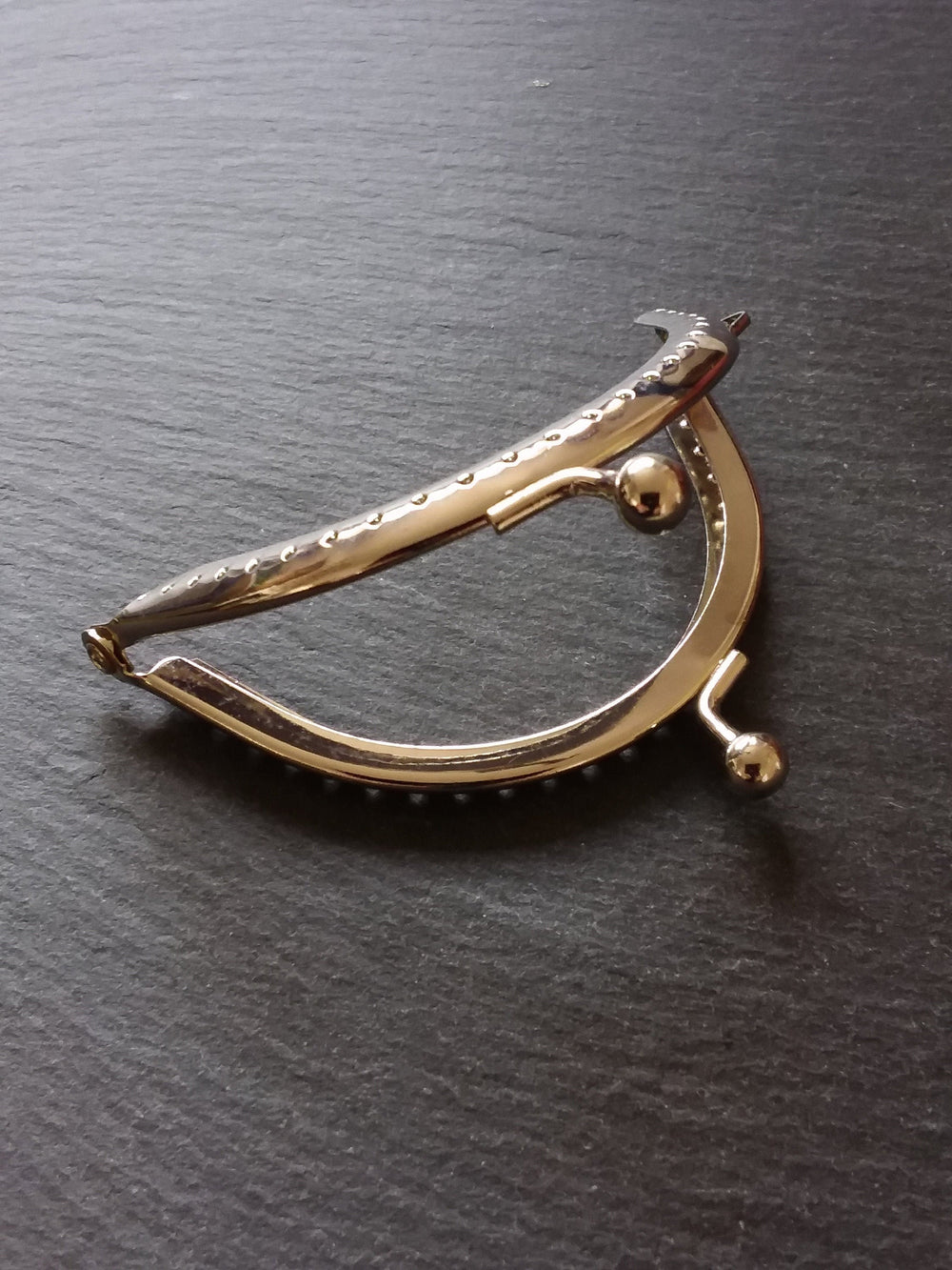 Plain Bright Silver 9cm Metal Arch Frame Kiss Clasp For Purse Bag (3 4/8 inch) - ContentedCatz
