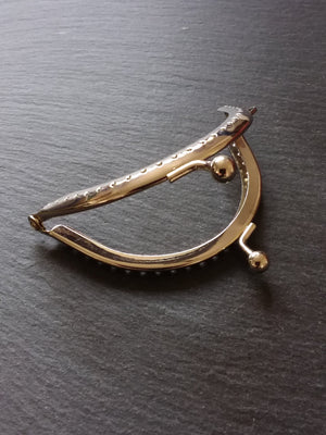 Plain Bright Silver 9cm Metal Arch Frame Kiss Clasp For Purse Bag (3 4/8 inch) - ContentedCatz