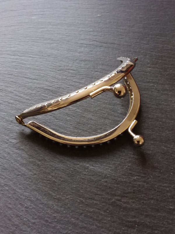 Plain Bright Silver 9cm Metal Arch Frame Kiss Clasp For Purse Bag (3 4/8 inch) - ContentedCatz