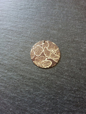 4 or 20 Flower Enamelled Brown & Gold Flat Round Charms 20mm diameter