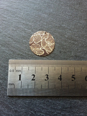 4 or 20 Flower Enamelled Brown & Gold Flat Round Charms 20mm diameter