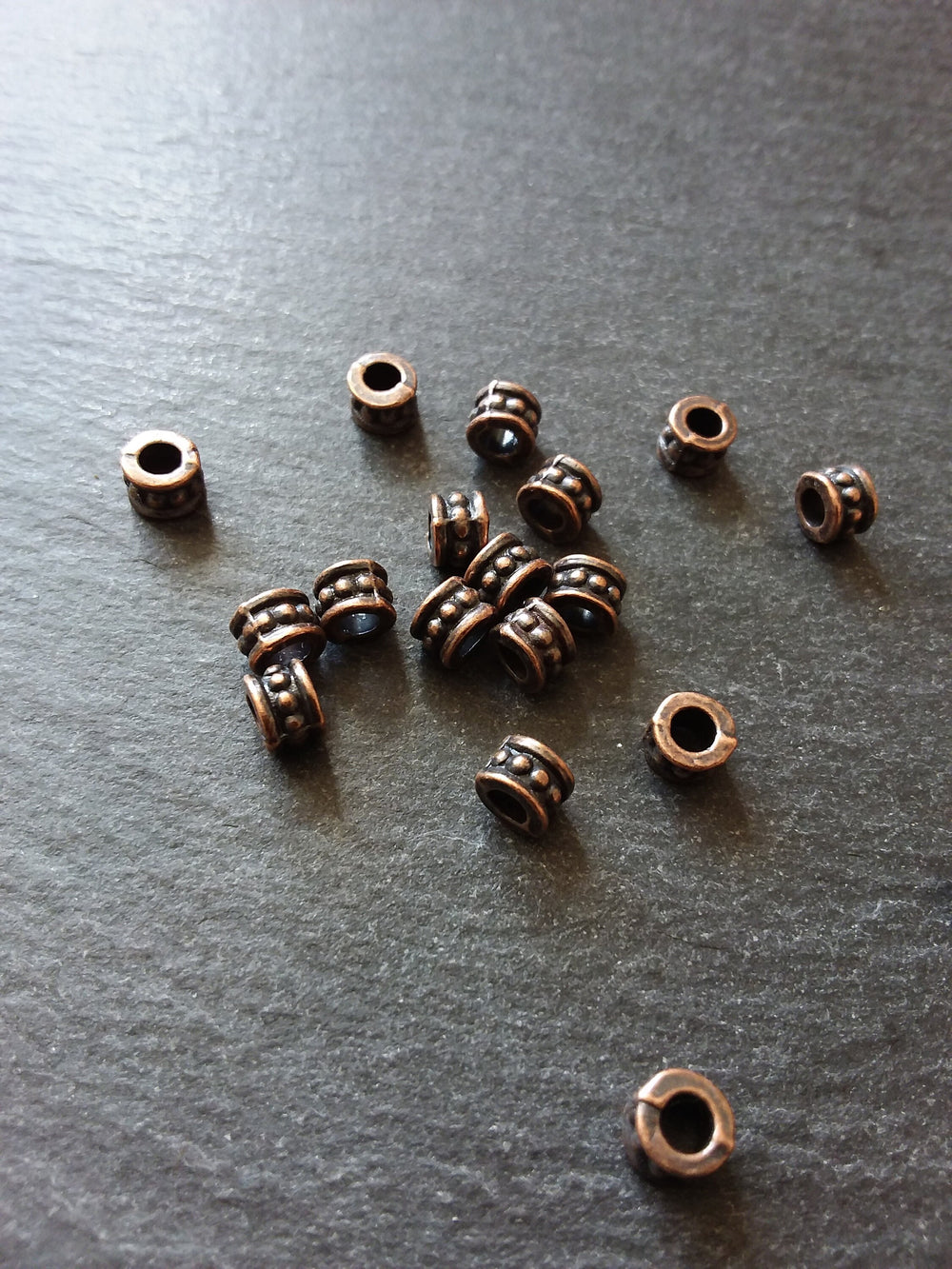 20 or 100 Antique Copper 6mm Diameter Column Spacer Beads 6x4mm Hole: 3.2mm