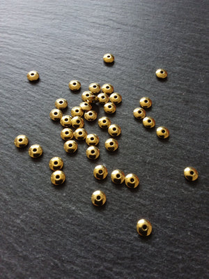 20 or 100 Gold Tone 6mm Plain Flying Saucer Shaped Spacer Beads 6x2mm Nickel FREE