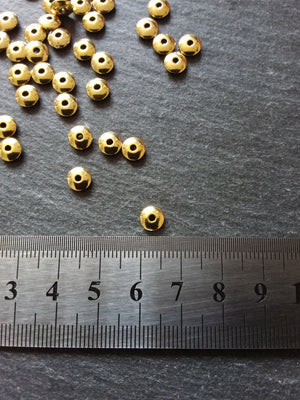 20 or 100 Gold Tone 6mm Plain Flying Saucer Shaped Spacer Beads 6x2mm Nickel FREE