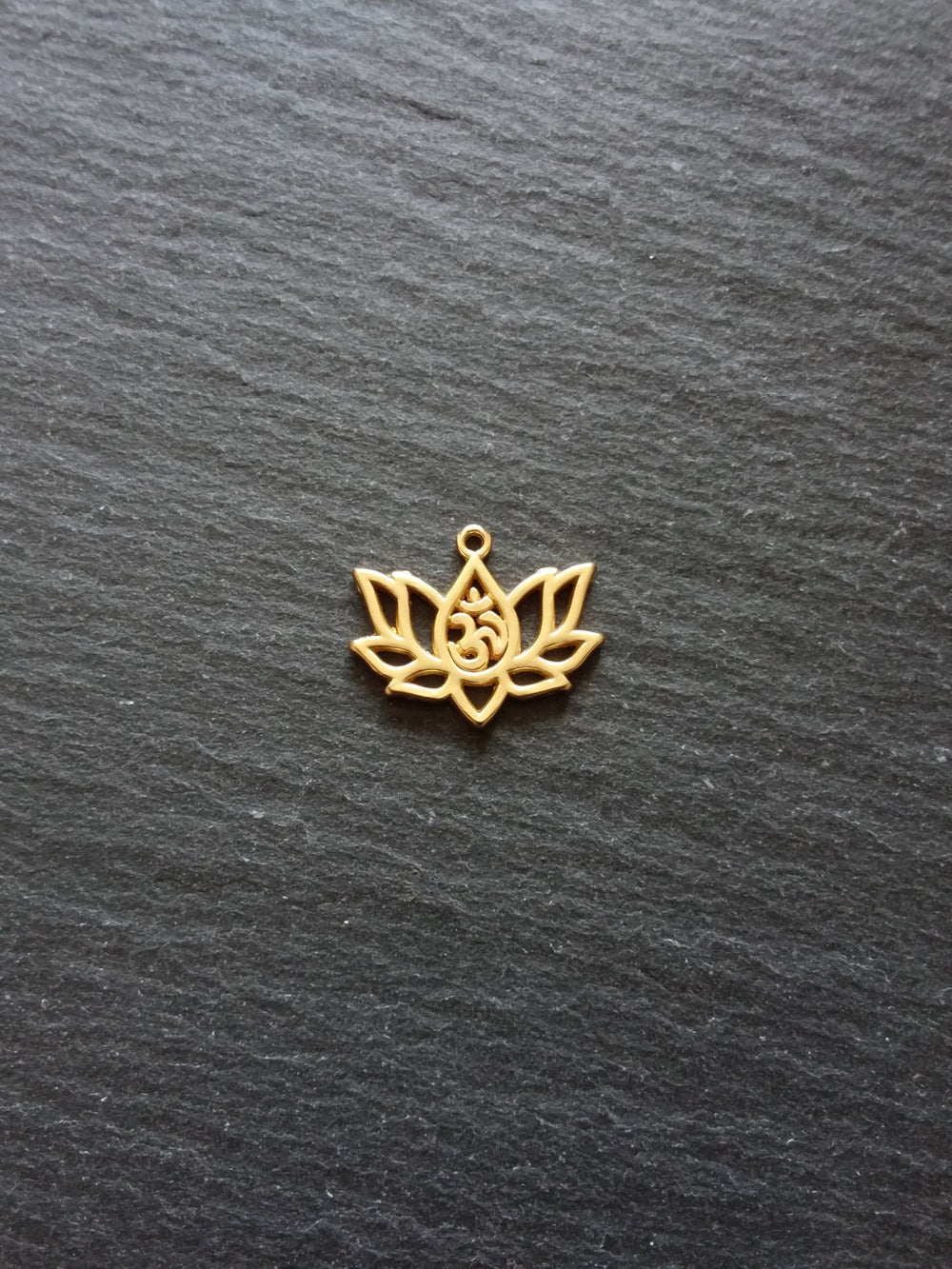 4 or 20 Real Gold Plated Lotus Flower with Ohm Charms 20x16mm Nickel FREE