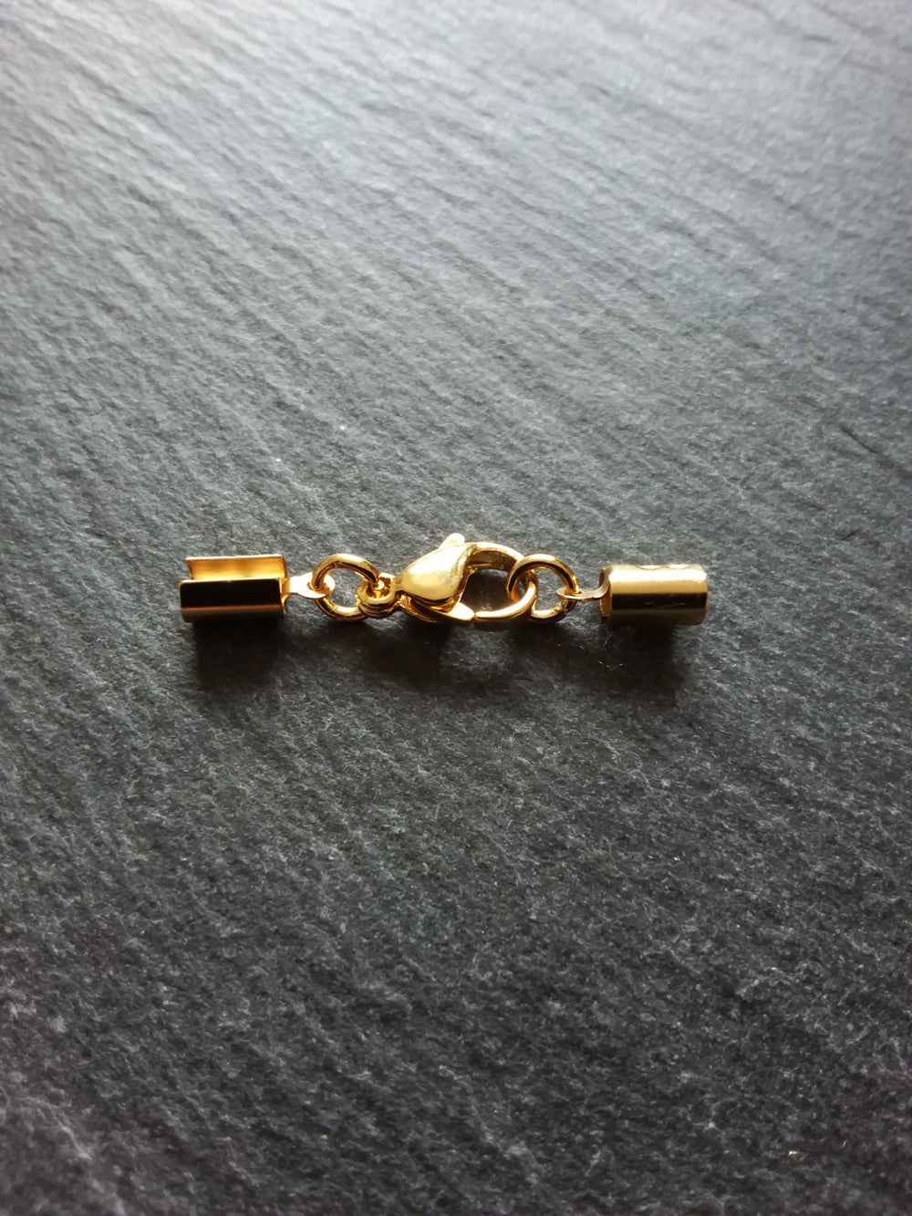 3 or 15 Gold Stainless Steel Crimp End Sets for 3mm to 3.5mm Cord Necklaces & Bracelets
