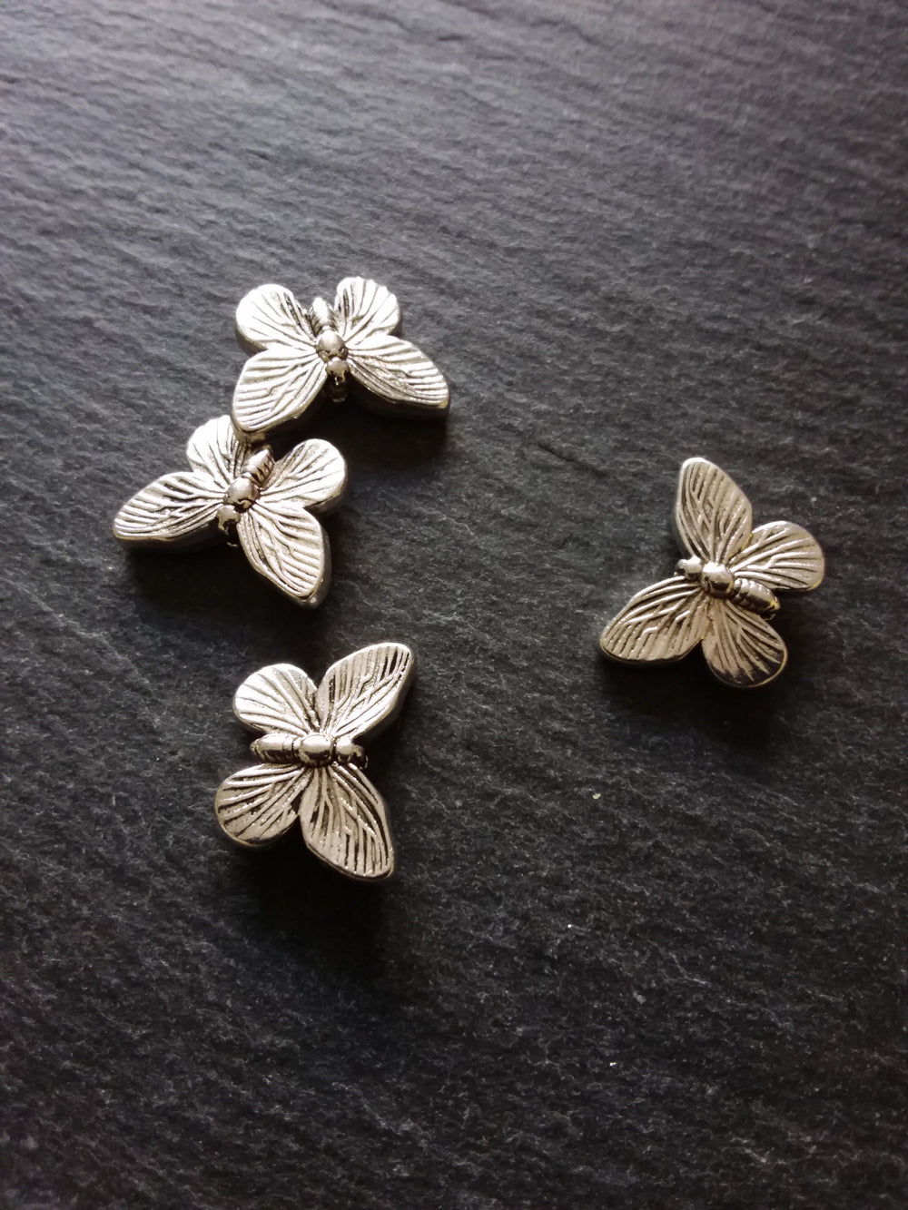 4 or 20 Butterfly Spacer Beads Antique Silver Tone 18x14x5mm Nickel FREE