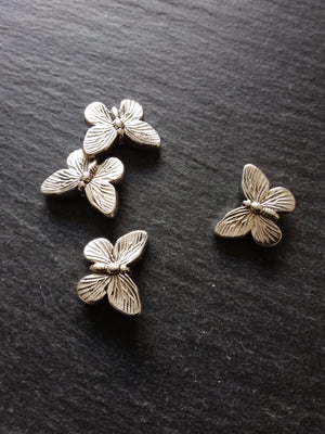 4 or 20 Butterfly Spacer Beads Antique Silver Tone 18x14x5mm Nickel FREE