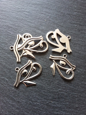 4 or 20 Eye of Horus Charms Egyptian Antique Silver Tone 33x26mm