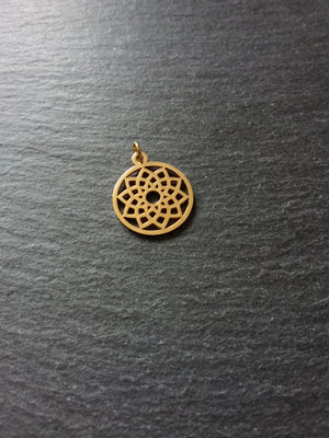 1 or 5 Gold Stainless Steel Sahasrara Crown Chakra Lotus Flower Charms Flat 22x19mm
