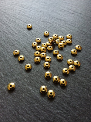 20 or 100 Gold Tone 6mm Plain Flying Saucer Shaped Spacer Beads 6x2mm Nickel FREE
