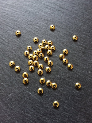 20 or 100 Gold Tone 6mm Plain Flying Saucer Shaped Spacer Beads 6x2mm Nickel FREE