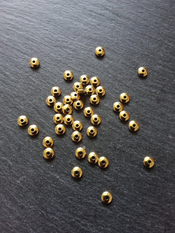 20 or 100 Gold Tone 6mm Plain Flying Saucer Shaped Spacer Beads 6x2mm Nickel FREE