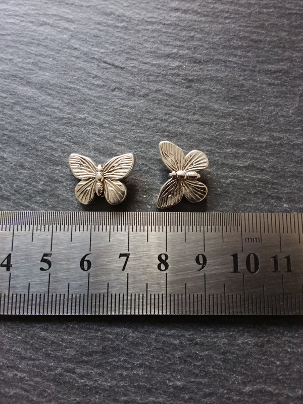 4 or 20 Butterfly Spacer Beads Antique Silver Tone 18x14x5mm Nickel FREE