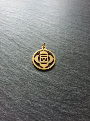 1 or 5 Golden Stainless Steel Muladhara Root Chakra Flower Charms Flat 22x19mm