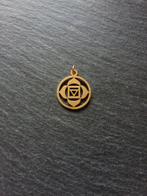 1 or 5 Golden Stainless Steel Muladhara Root Chakra Flower Charms Flat 22x19mm