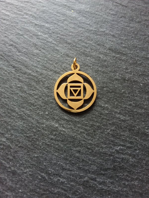 1 or 5 Golden Stainless Steel Muladhara Root Chakra Flower Charms Flat 22x19mm