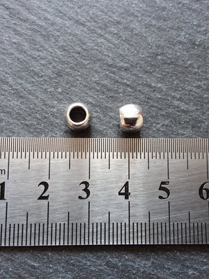 20 or 100 Silver Tone 7mm Smooth Plain Barrel Spacer Beads 7x6mm Hole: 4mm